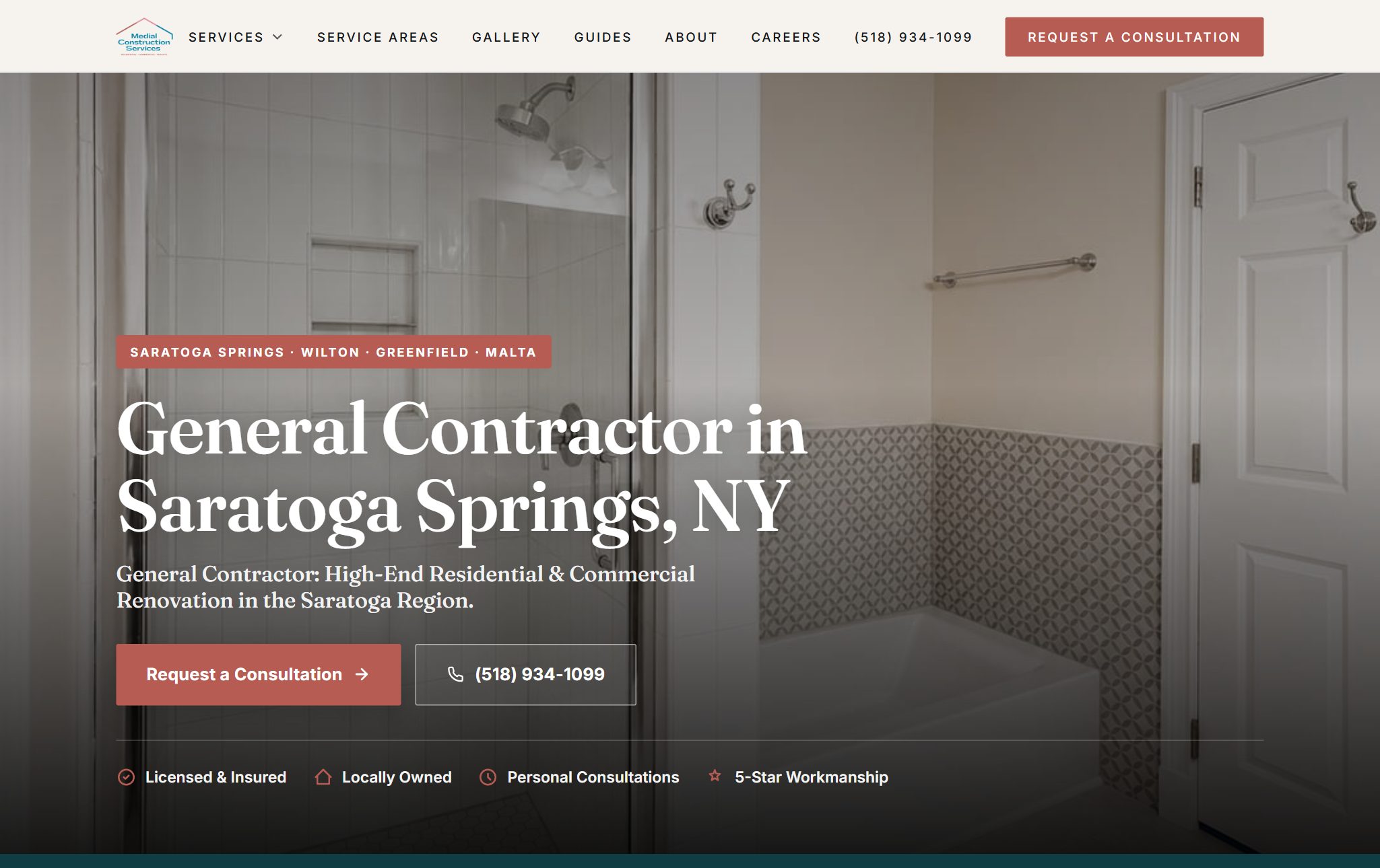 Medial Construction website
